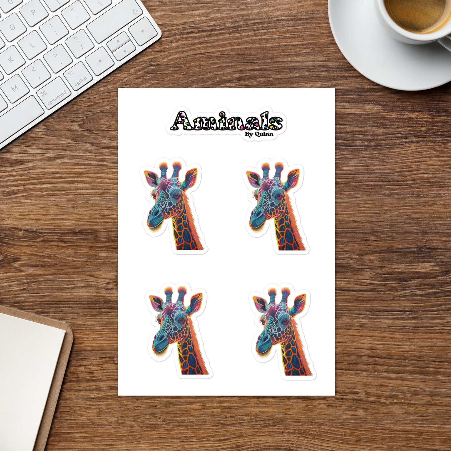 Neon Giraffe Sticker Sheet