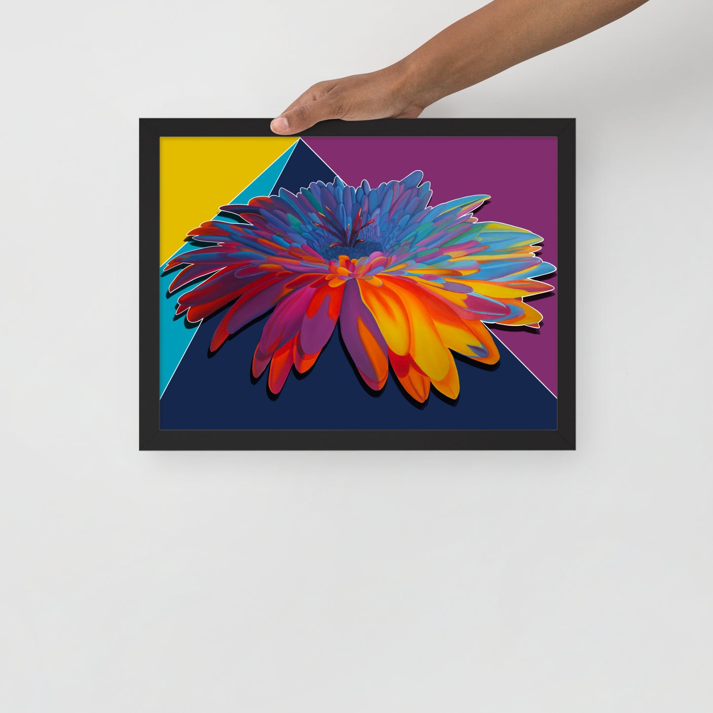 Colorburst Sunflower Framed Poster