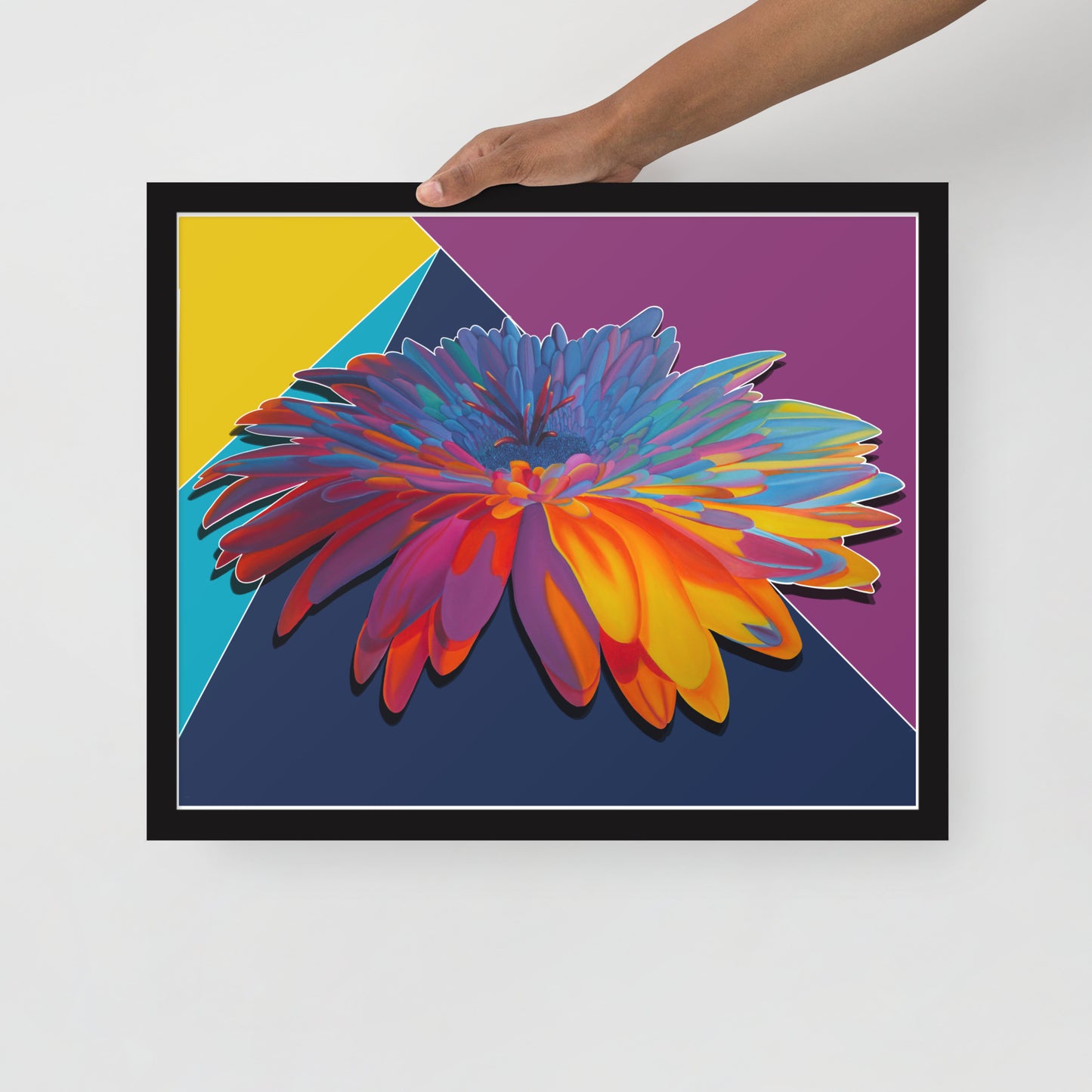 Colorburst Sunflower Framed Poster