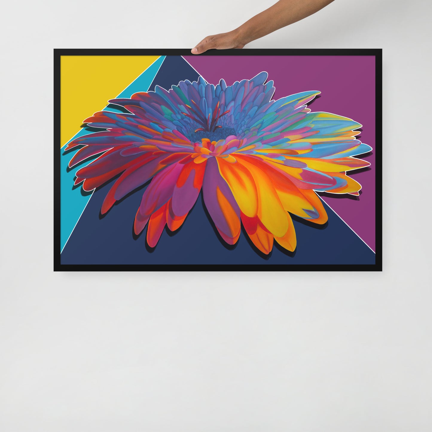 Colorburst Sunflower Framed Poster