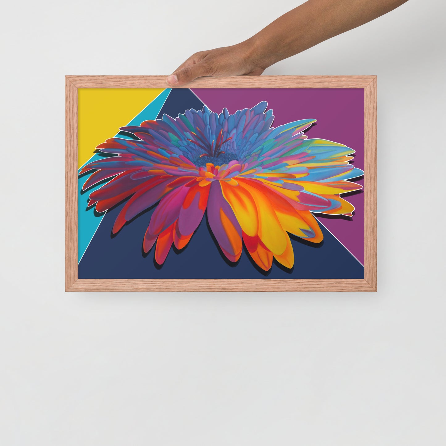 Colorburst Sunflower Framed Poster