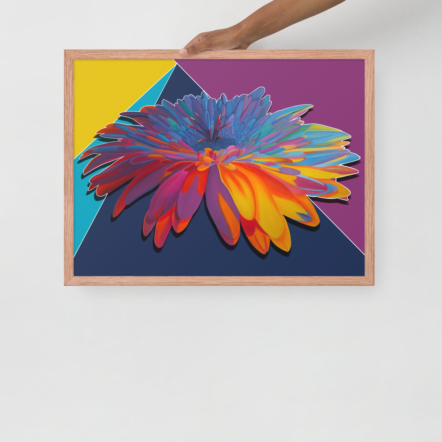 Colorburst Sunflower Framed Poster