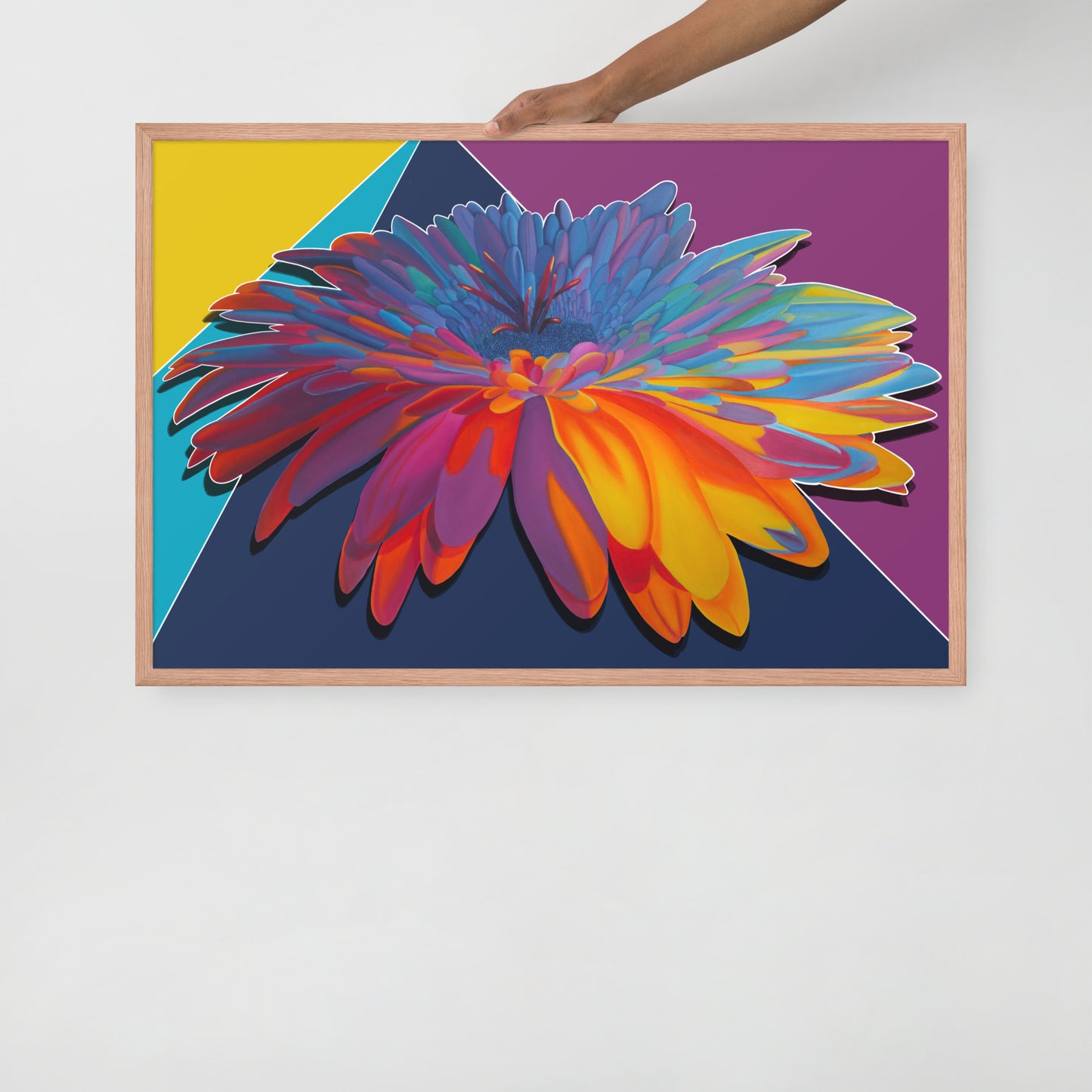 Colorburst Sunflower Framed Poster