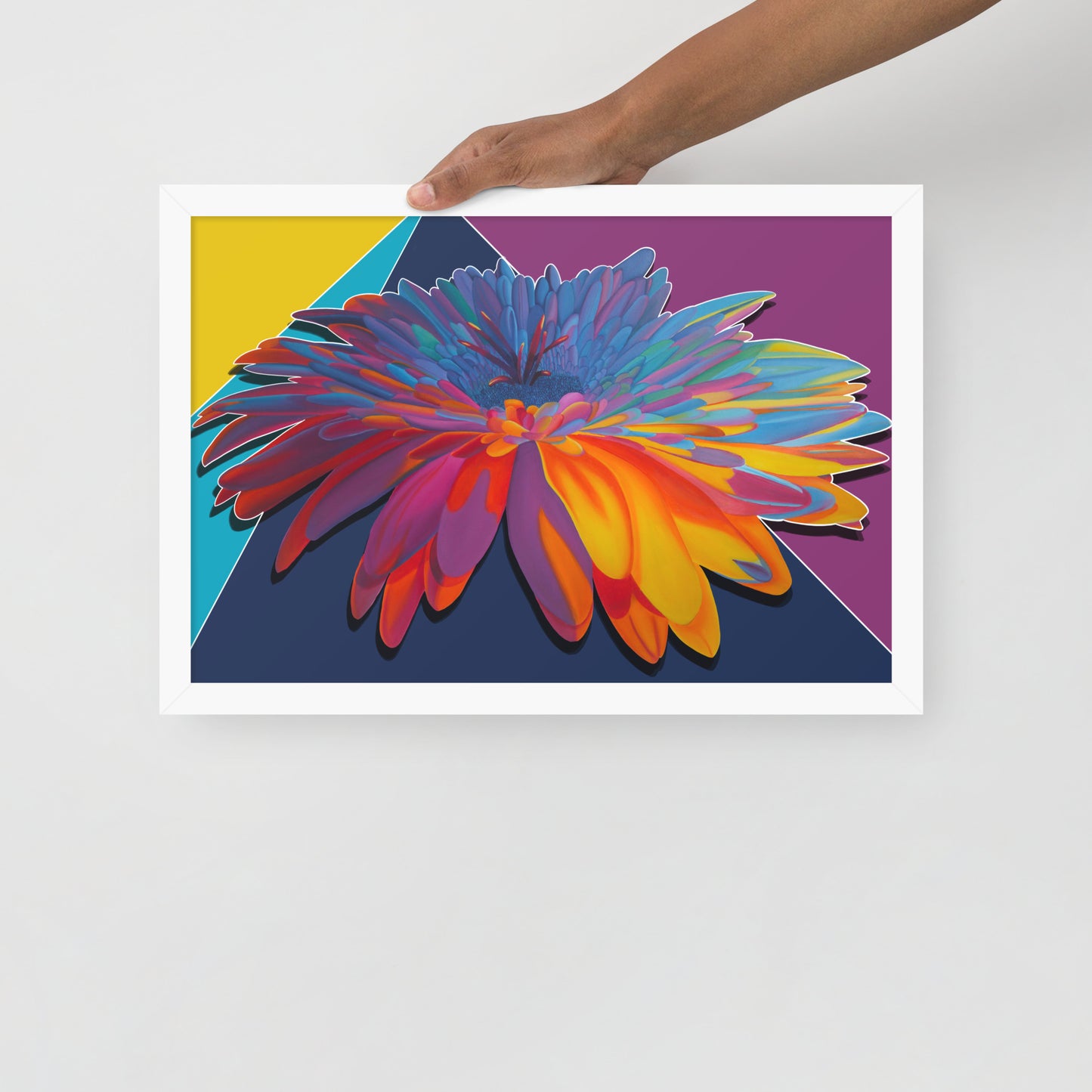 Colorburst Sunflower Framed Poster