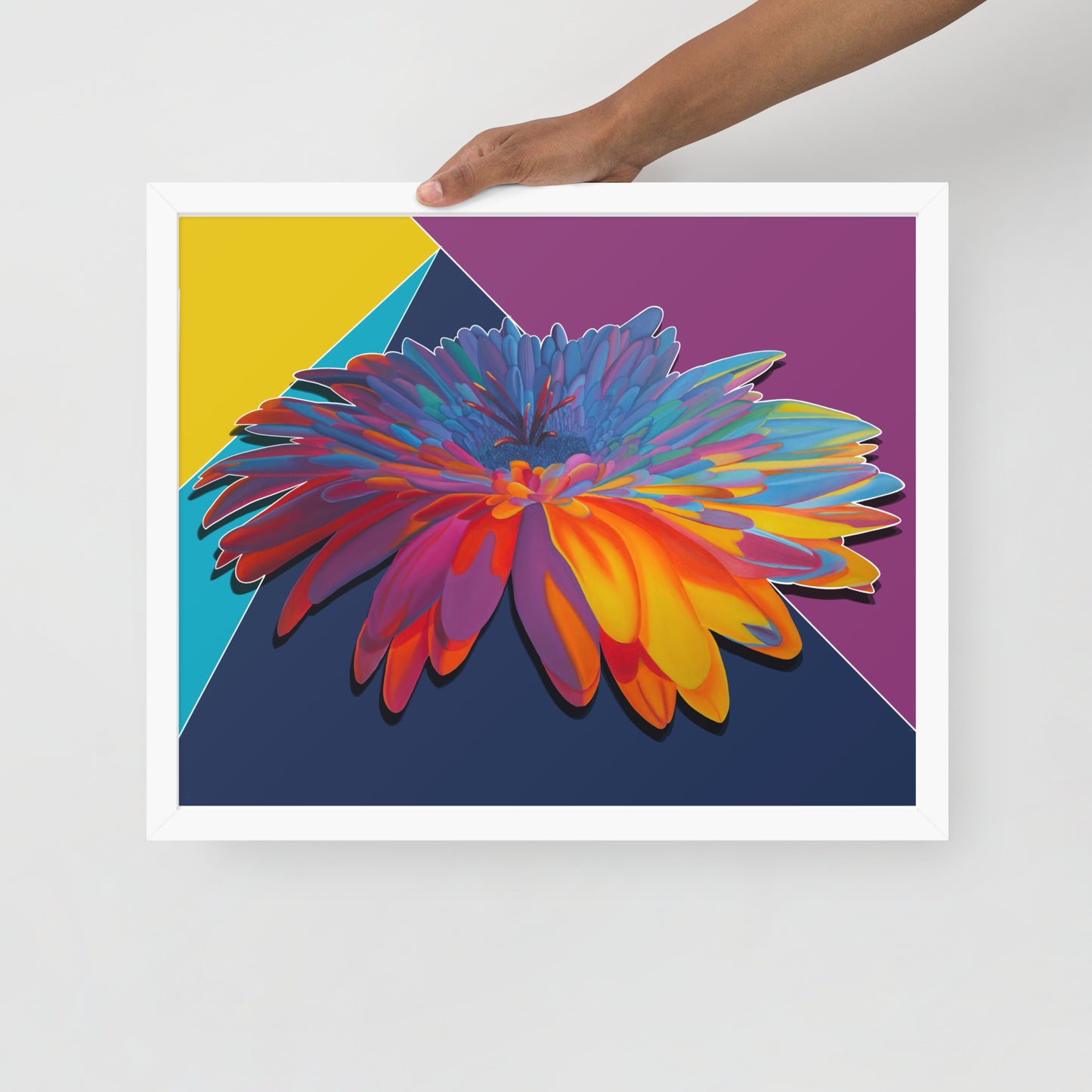 Colorburst Sunflower Framed Poster