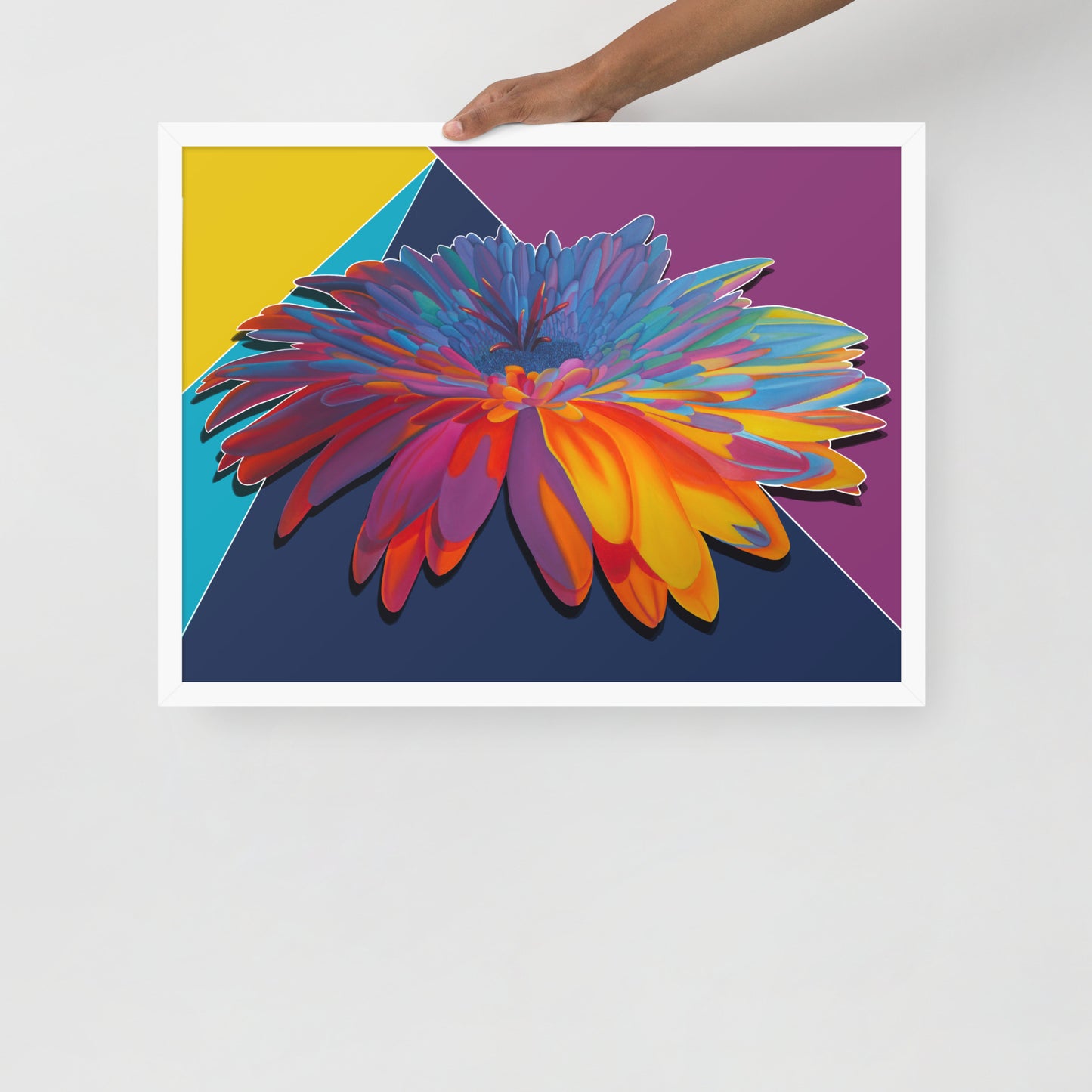 Colorburst Sunflower Framed Poster