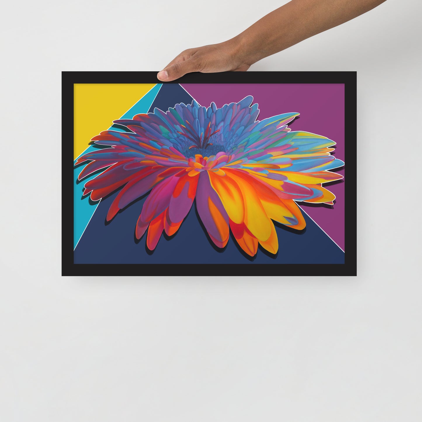 Colorburst Sunflower Framed Poster